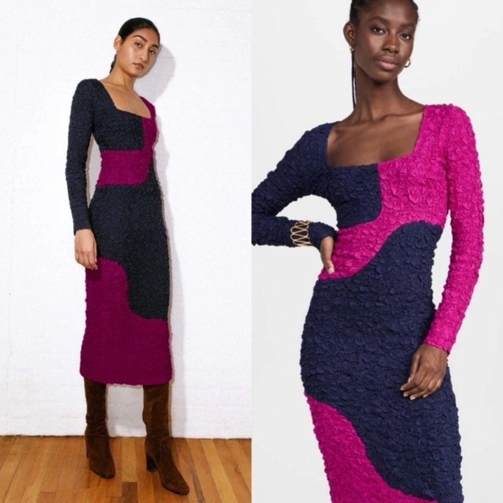 Mara Hoffman Amy Dress In Navy Multi Large NWT